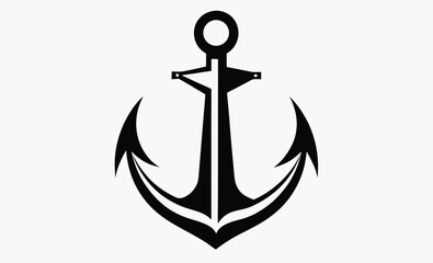 Anchor silhouette, ship wheel icon, anchor symbols  vector silhouettes anchor with rope Steering Wheel Captain Boat Ship Yacht Compass Transport logo design inspiration, marine compass vector  