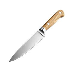 Fototapeta premium Stainless Steel Kitchen Knife with Wooden Handle for Cooking and Culinary Use in Professional Settings on transparent background