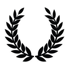 silhouette Laurel wreath on white background