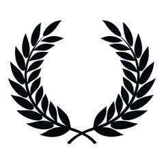 silhouette Laurel wreath on white background
