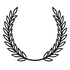 silhouette Laurel wreath on white background