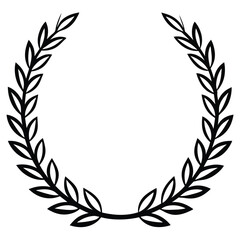 silhouette Laurel wreath on white background