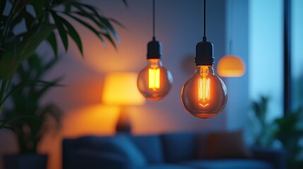 Warm, ambient lighting in a modern living room