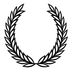 silhouette Laurel wreath on white background