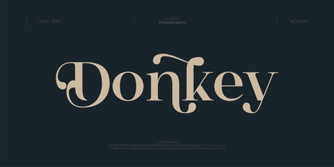 Donkey Minimal luxury font alphabet logo. Typography beauty fashion elegant minimalist serif italic fonts decorative wedding vintage retro logos. vector illustration
