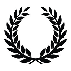 silhouette Laurel wreath on white background