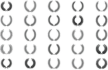 silhouette Laurel wreath on white background