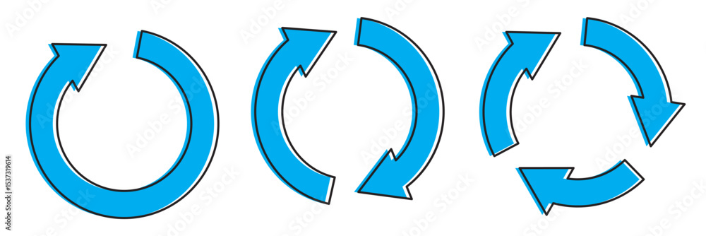 Aufkleber circle arrow icon set. blue circular arrow icon, refresh, reload arrow icon symbol sign. blue reload