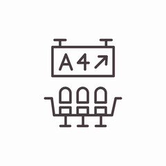 airport gate seats icon sign vector