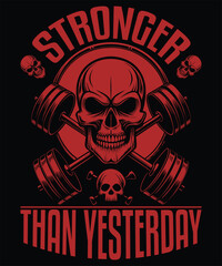 Powerlifting Skull Design - Weightlifting & Bodybuilding Inspiration Art