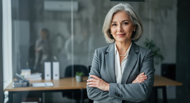 Confident mature businesswoman in office