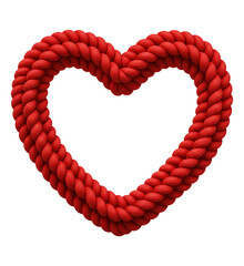 Coração Vermelho de Corda Trançado em 3D