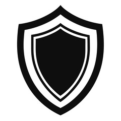 silhouette shield on white background