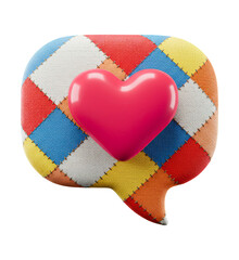 Ícone Balão de Coração Xadrez