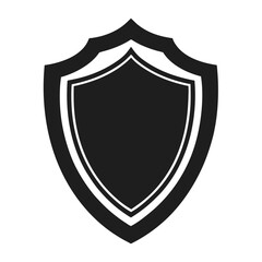 silhouette shield on white background