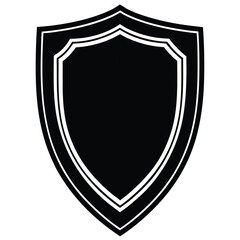 silhouette shield on white background