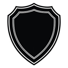 silhouette shield on white background