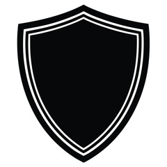 silhouette shield on white background
