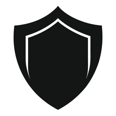 silhouette shield on white background