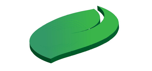 3d green leaf on a white background