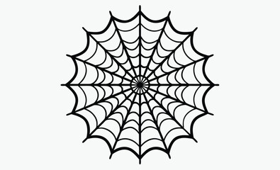 Spider web outline, decorative web drawing, coloring page vector, decorative spider web outline coloring book page line art drawing 