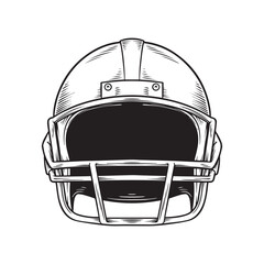 Fototapeta premium Helmt American football Hand Drawn Vintage Illustration