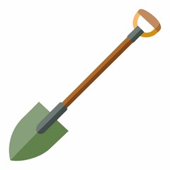 Garden tool shovel for digging planting agriculture on white background