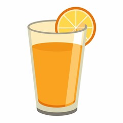 Fresh citrus beverage in glass with fruit garnish on white background