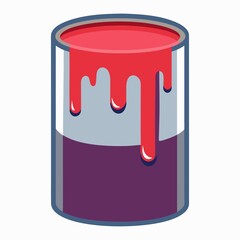Paint can with dripping color vector illustration on white background
