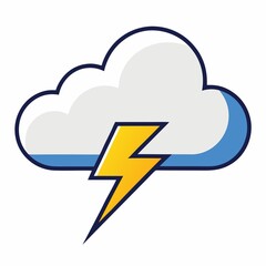 Weather icon cloud lightning storm vector graphic on white background