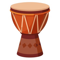 Isolated djembe drum musical instrument illustration on white background