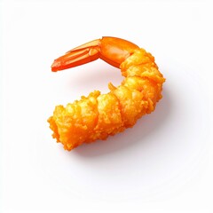 Isometric 3D Shrimp Tempura Illustration on White Background