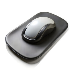 3d laptop mouse pad with gel wrist and shadow isolated on transparent background