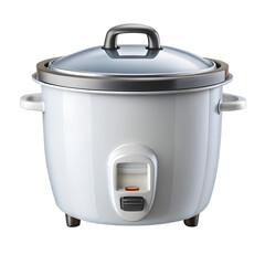 realistic electric rice cooker with lid and shadow isolated on transparent background