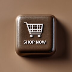 Button featuring a shopping cart graphic with text, conveying the simple concept of online purchase and fast delivery.