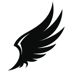 silhouette wing on white background
