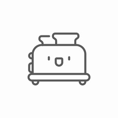 bread toaster smiley icon sign vector