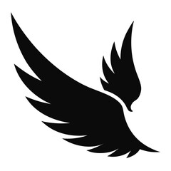silhouette wing on white background