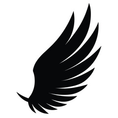 silhouette wing on white background