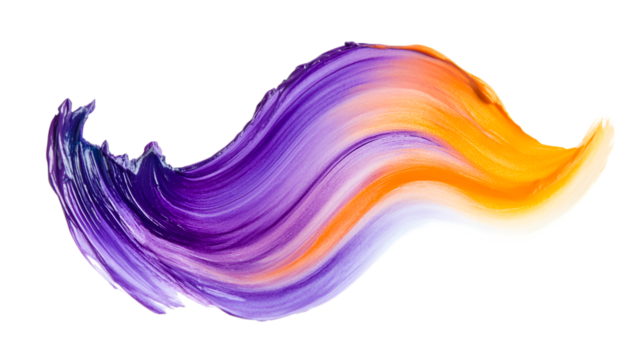 Abstract Purple and Orange Paint Stroke on Black Background - Powered by Adobe