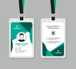 Modern Corporate ID Card Design Template with QR Code for Staff and Business Use 
