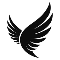 silhouette wing on white background