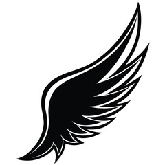 silhouette wing on white background