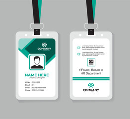 Modern Corporate ID Card Design Template with QR Code for Staff and Business Use 