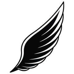 Fototapeta premium silhouette wing on white background