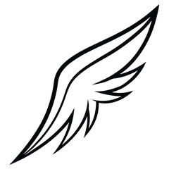 silhouette wing on white background