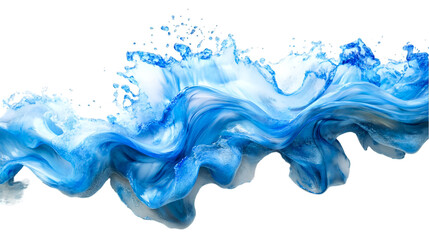 Abstract Blue and White Water Splash, Dynamic Fluid Wave Design