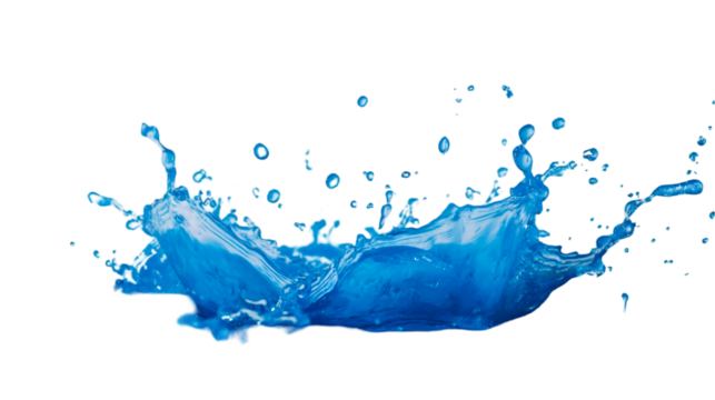 Vibrant Blue Water Splash, Isolated on Black Background