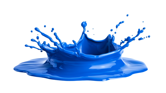 Vibrant Blue Paint Splash Crown on Black Background