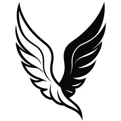 Obraz premium silhouette wing on white background